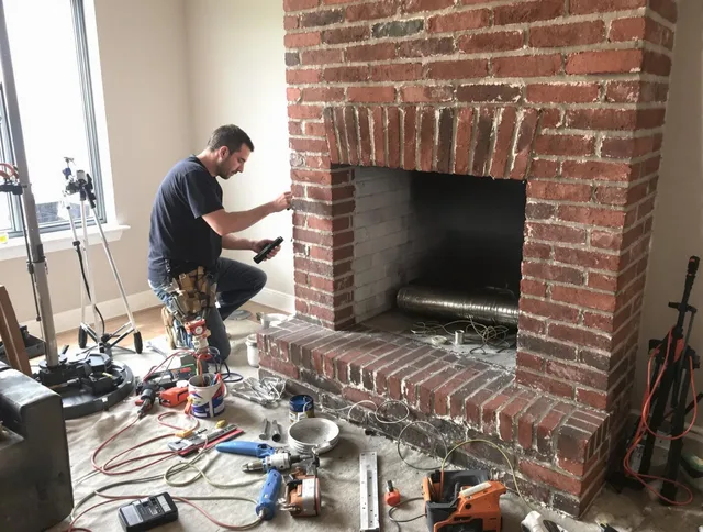 Westminster Chimney Sweep specialist finalizing chimney liner service in Westminster, CA