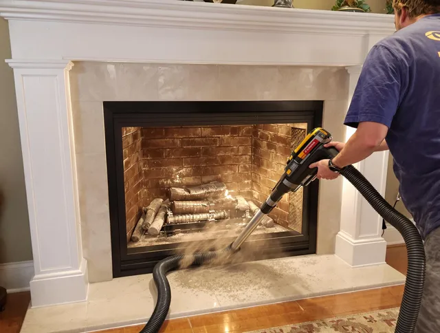 Fireplace cleaning performed by Westminster Chimney Sweep in Westminster, CA