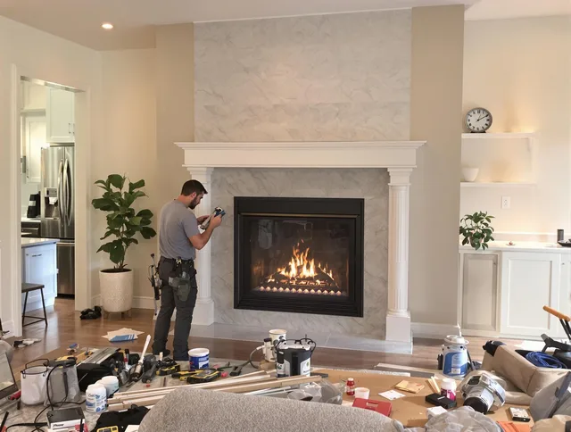 Newly installed fireplace by Westminster Chimney Sweep in Westminster, CA
