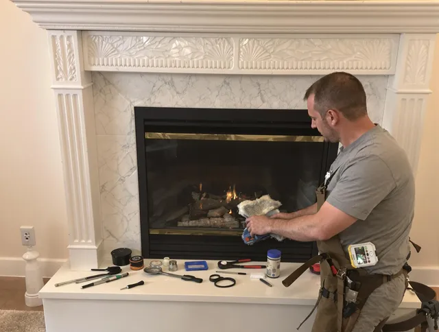 Westminster Chimney Sweep performing fireplace maintenance in Westminster, CA